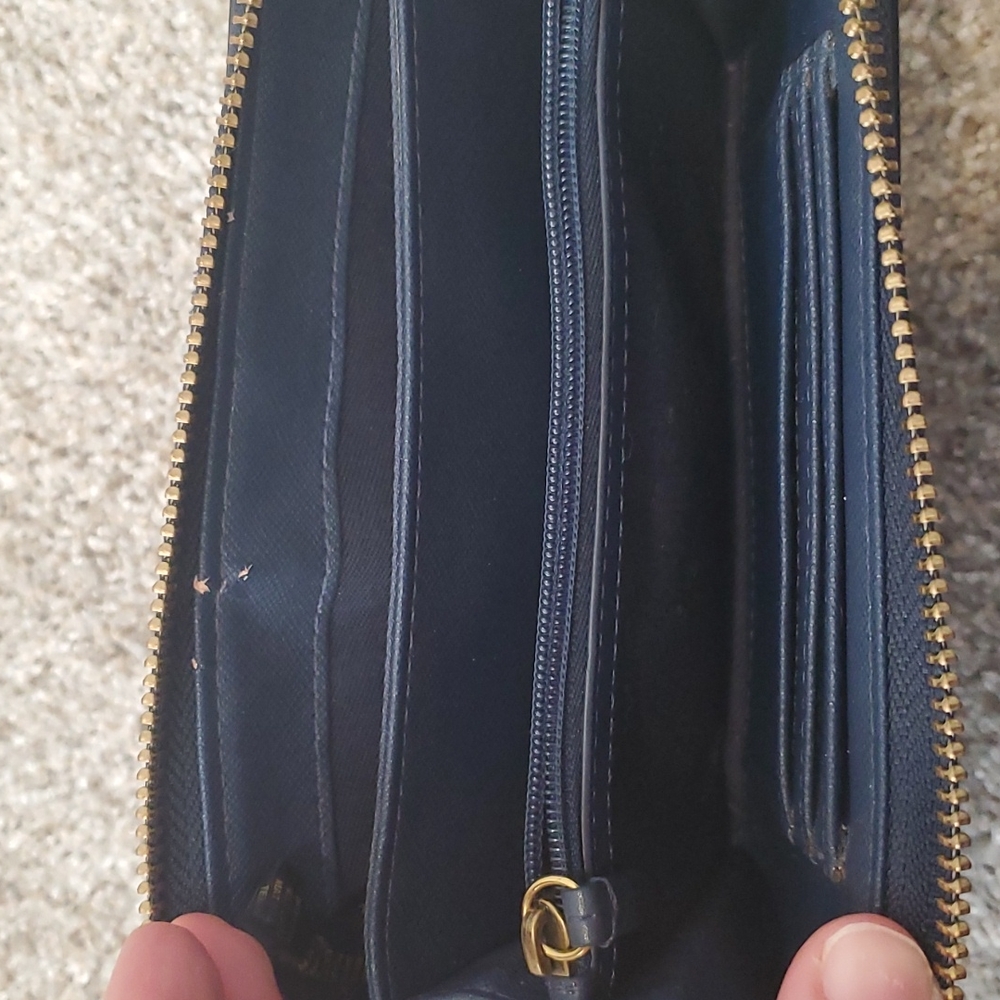 Fossil Navy With Colorful Dots Zipper Wallet - image 4